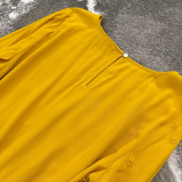 LOFT Boho Mustard Front Tie Blouse - Picture 8 of 9